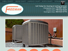 Tablet Screenshot of freemanheatingandcooling.com